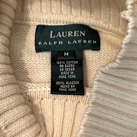 Ralph Lauren Off-White Turtleneck Sweater with Emblem - Picture 2 of 4